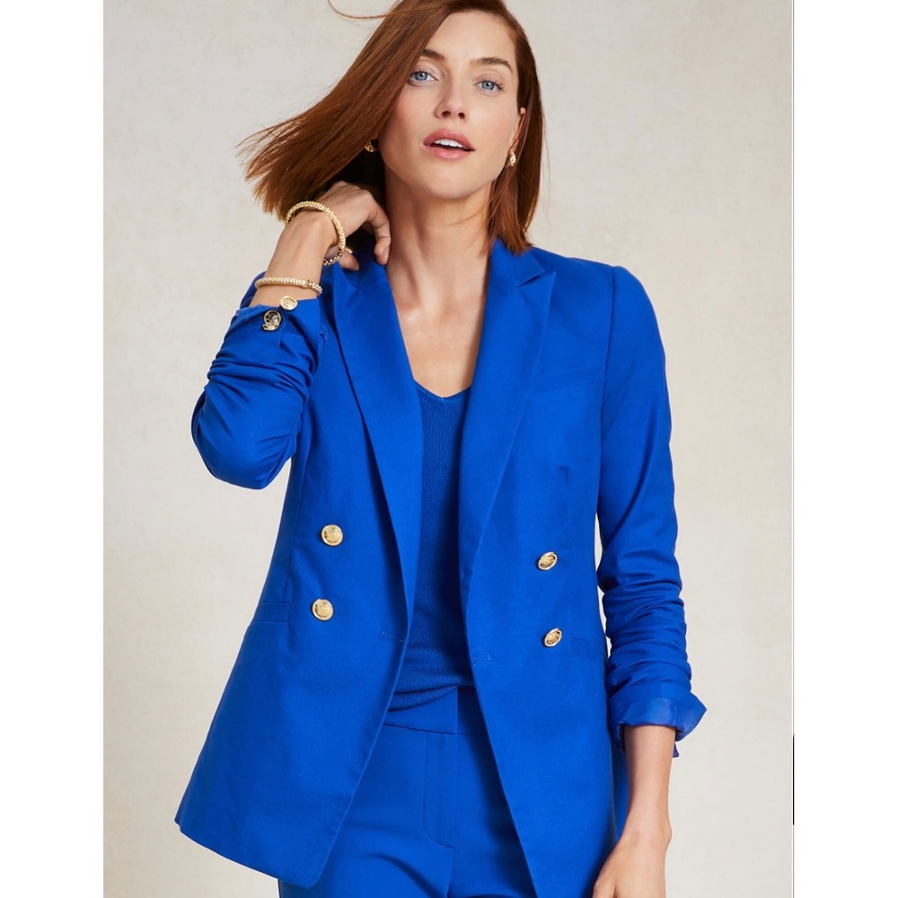 Talbots Double Breasted Bright Blue Blazer, Women's size 10